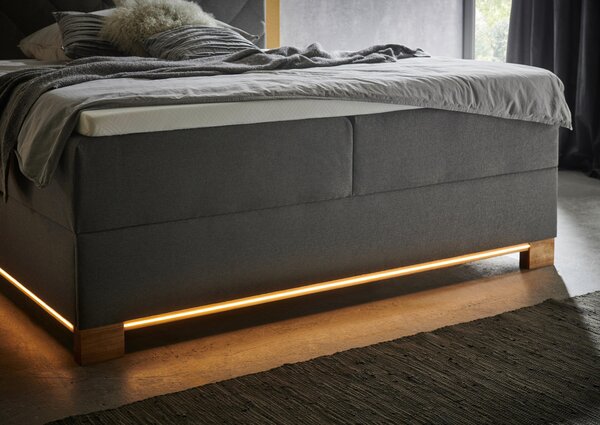 POSTEL BOXSPRING, 180/200 cm, antracitová Xora - Manželské postele, Online Only