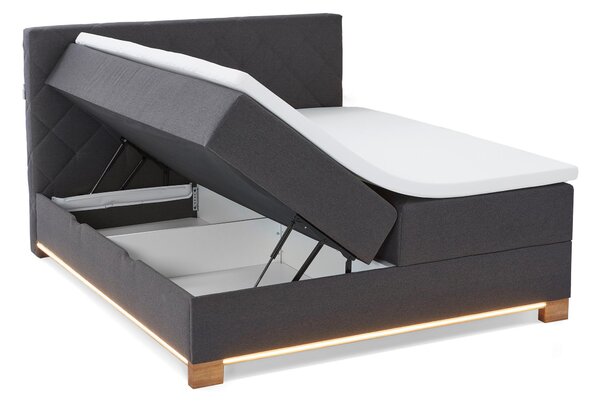 POSTEL BOXSPRING, 180/200 cm, antracitová Xora - Manželské postele, Online Only
