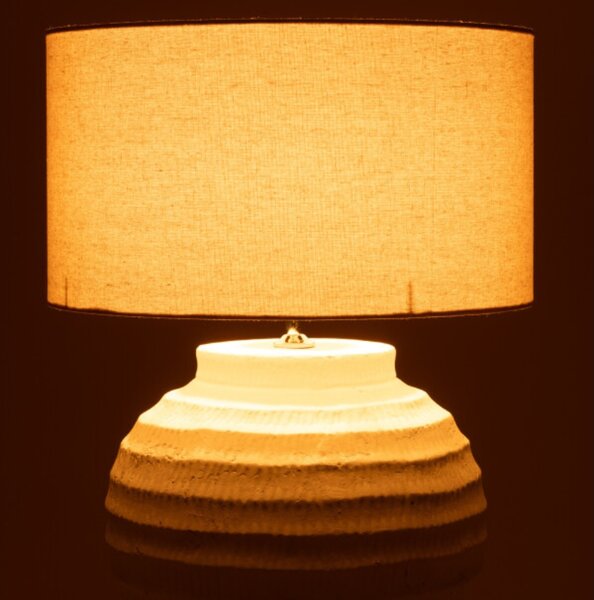 J-line Bílá keramická stolní lampa Terracotta 62 cm