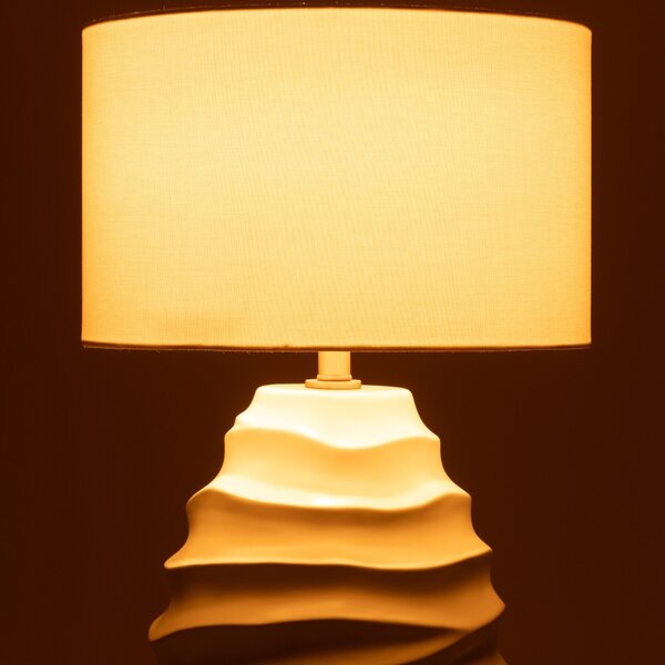 J-line Bílá keramická stolní lampa Wave 68 cm