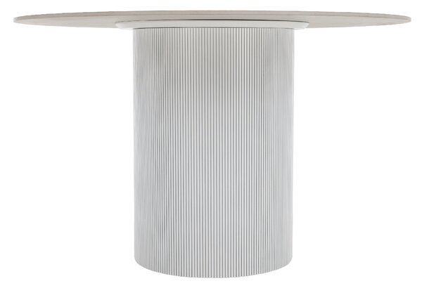 KONDELA Jídelní stůl, bílý mramor/MDF, průměr 120 cm, MAHIR TYP 1