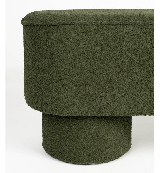 Zelená lavice z textilie bouclé Marcos – White Label