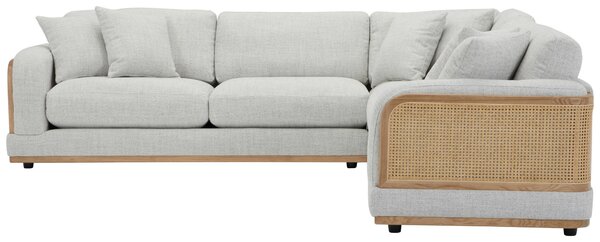ROHOVÁ SEDAČKA, dřevo, textil, světle šedá Livetastic - Sedací soupravy, Online Only