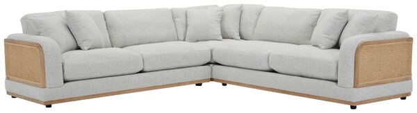ROHOVÁ SEDAČKA, dřevo, textil, světle šedá Livetastic - Sedací soupravy, Online Only