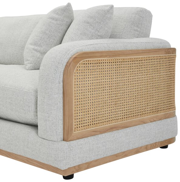 ROHOVÁ SEDAČKA, dřevo, textil, světle šedá Livetastic - Sedací soupravy, Online Only