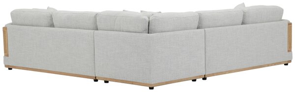 ROHOVÁ SEDAČKA, dřevo, textil, světle šedá Livetastic - Sedací soupravy, Online Only