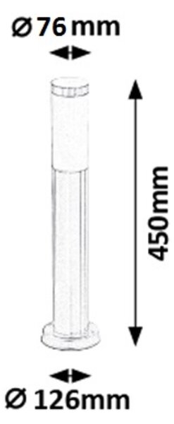 Rabalux 8263 Inox torch Zahradní sloupkové světlo | E27 | Bílá | Chrom | Kov - r-8263