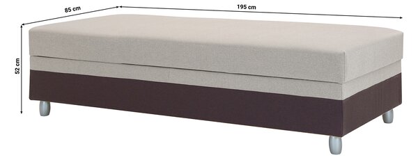 Jednolůžková postel 85 cm Sodak (hnědá + hnědošedá) (s úl. prostorem)