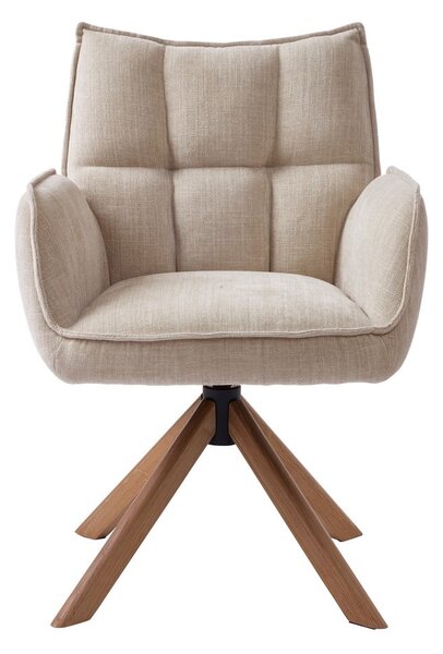 Krémová čalouněná jídelní křesla v sadě 2 ks Marilla – Unique Furniture
