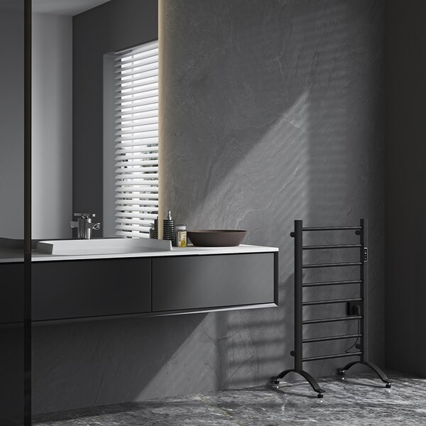 BPS-koupelny Elektrický koupelnový radiátor TAAL BL 200W, 50x91 cm, černý