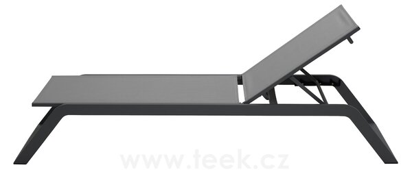 Cane-line Polohovací lehátko Siesta, Cane-line, 205x60x88 cm, rám hliník, textilen Tex grey