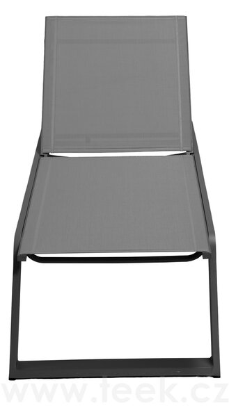Cane-line Polohovací lehátko Siesta, Cane-line, 205x60x88 cm, rám hliník, textilen Tex grey