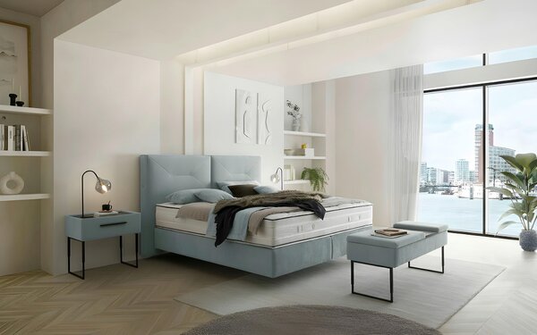 POSTEL BOXSPRING, 180/200 cm, světle modrá Dieter Knoll - Manželské postele