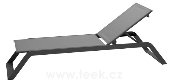 Cane-line Polohovací lehátko Siesta, Cane-line, 205x60x88 cm, rám hliník, textilen Tex grey