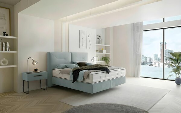 POSTEL BOXSPRING, 180/200 cm, světle modrá Dieter Knoll - Manželské postele