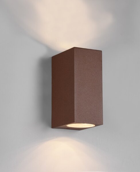 Trio Leuchten 204269224 ROYA - Nástěnné venkovní, dvousměrné svícení, hnědá barva, 2xGU10, IP44 (Venkovní svítidlo na zeď přímo-nepřímé, hnědá)