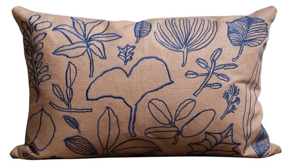 Fine Little Day Povlak na polštář Botanic Leaves Brown 40 x 60 cm FLD252