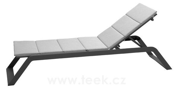 Cane-line Polohovací lehátko Siesta, Cane-line, 205x60x88 cm, rám hliník, textilen Tex grey