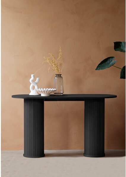 Černý konzolový stolek 40x130 cm Nola – Unique Furniture