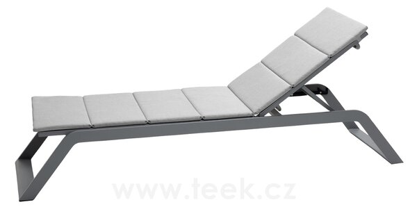 Cane-line Polohovací lehátko Siesta, Cane-line, 205x60x88 cm, rám hliník, textilen Tex grey