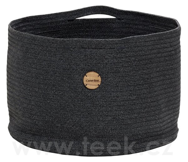 Cane-line Úložný koš velký Soft, Cane-line, kulatý 50x34 cm, venkovní látka Soft Rope dark grey