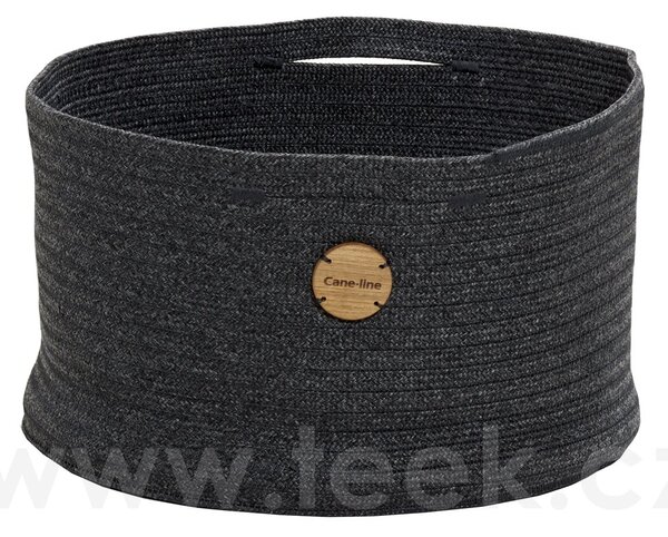 Cane-line Úložný koš Soft, Cane-line, kulatý 40x23 cm, venkovní látka Soft Rope dark grey