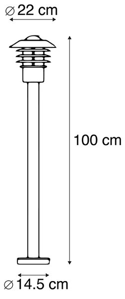 Moderní venkovní lampa černá 100 cm IP44 - Prato