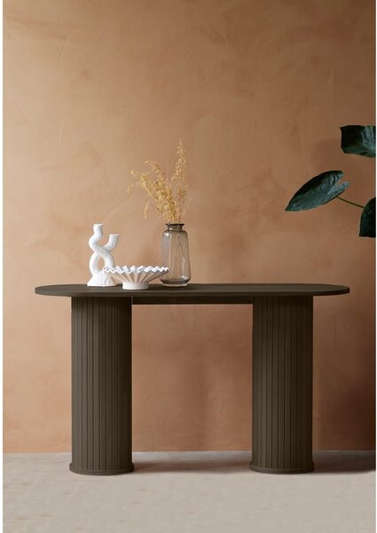 Hnědý konzolový stolek 40x130 cm Nola – Unique Furniture