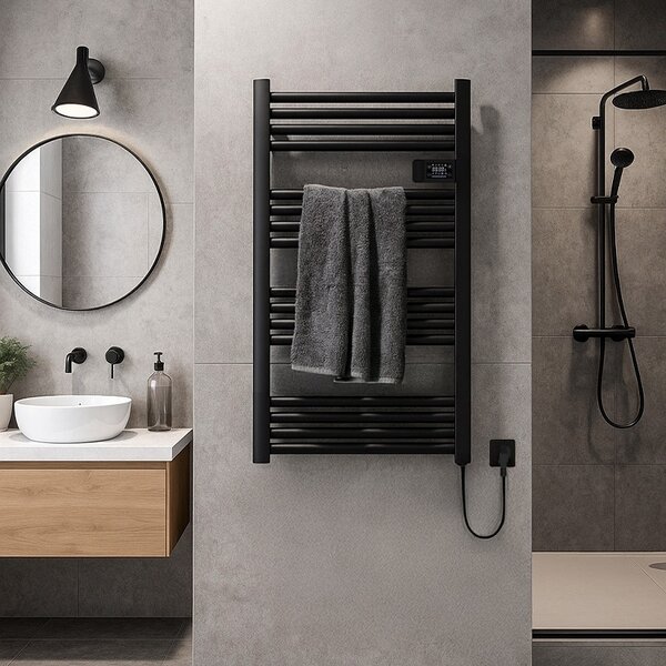 BPS-koupelny Elektrický koupelnový radiátor LOA BL 500W 54x96 cm, černý