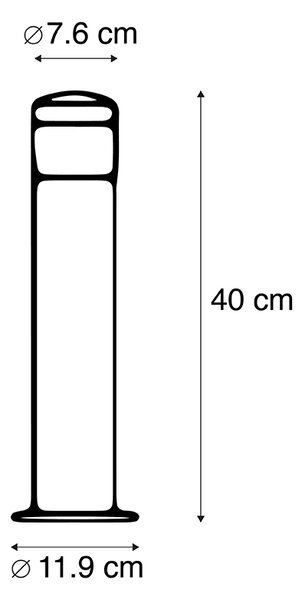Moderní venkovní lampa černá 40 cm IP44 vč. LED - Roxy