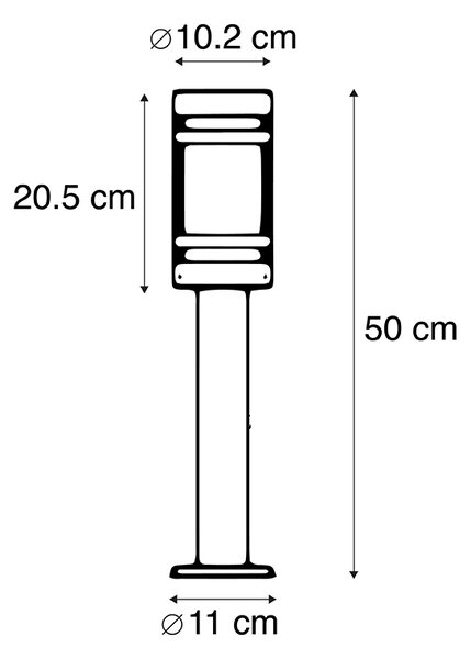 Moderní venkovní lampa černá 50 cm IP44 - Gleam
