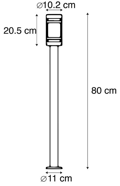Chytrá venkovní lampa černá 80 cm IP44 vč. Wifi ST64 - Gleam