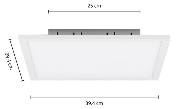 Arcchio Panel LED, Lysander, 39 cm, bílý, hliník, stmívatelný, Bílá / opál, Pracovna / kancelář, Hliník, Moderní