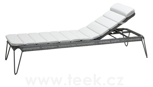 Cane-line Stohovatelné lehátko Breeze, Cane-line, 64x190x82 cm, rám kov barva light grey, výplet umělý ratan barva light grey