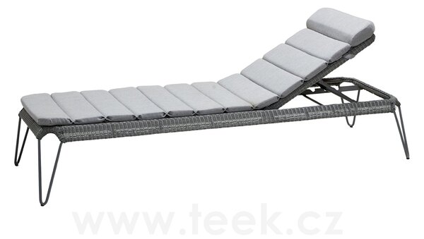 Cane-line Stohovatelné lehátko Breeze, Cane-line, 64x190x82 cm, rám kov barva light grey, výplet umělý ratan barva light grey