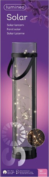 Solární lampa LANTERN GREY 46 cm šedá