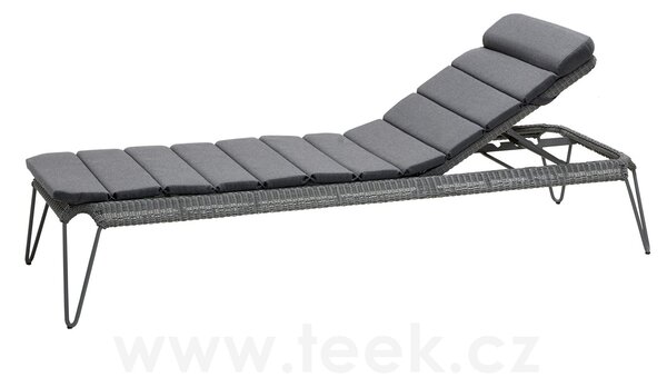 Cane-line Stohovatelné lehátko Breeze, Cane-line, 64x190x82 cm, rám kov barva light grey, výplet umělý ratan barva light grey