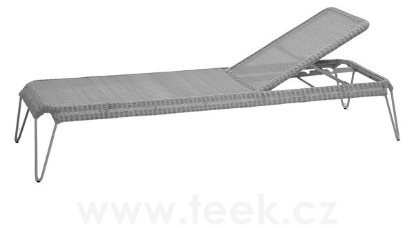Cane-line Stohovatelné lehátko Breeze, Cane-line, 64x190x82 cm, rám kov barva light grey, výplet umělý ratan barva light grey