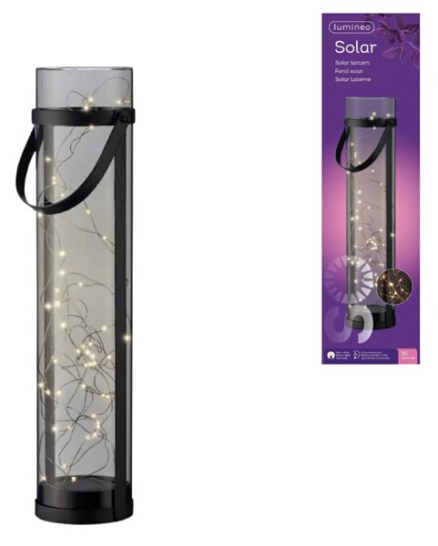 Solární lampa LANTERN GREY 46 cm šedá