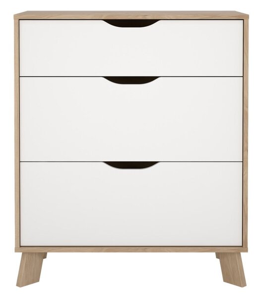 Bílá/v přírodní barvě komoda v dekoru dubu 79x92x40 cm Ikast – Tvilum