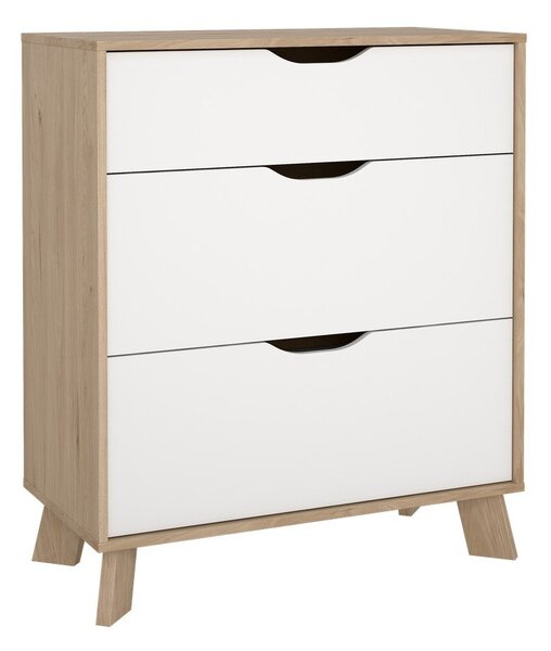 Bílá/v přírodní barvě komoda v dekoru dubu 79x92x40 cm Ikast – Tvilum