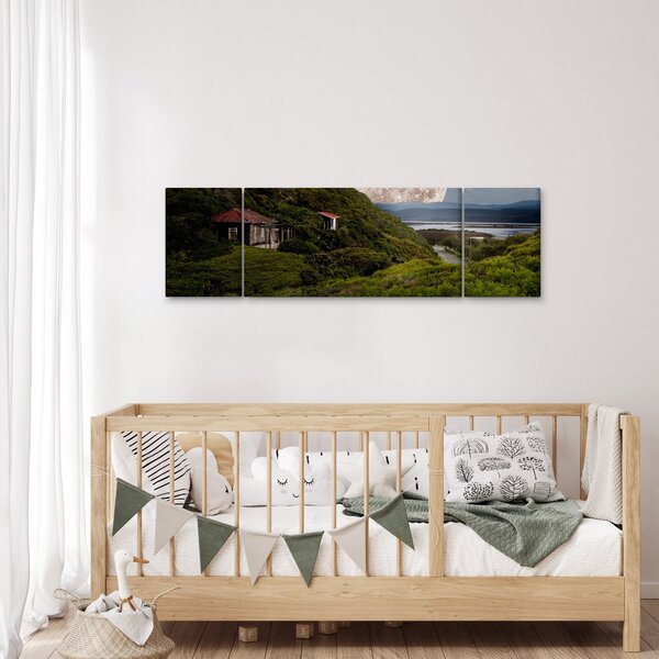 Obraz krajiny s měsícem (170x50 cm)