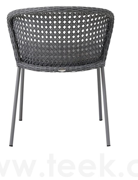 Cane-line Stohovatelná jídelní židle Cane-line, 59x59x80 cm, rám kov, výplet umělý ratan zdobný barva light grey