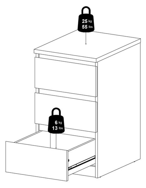Komoda v dekoru dubu v přírodní barvě 40x70x50 cm Naia – Tvilum