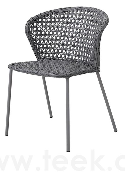 Cane-line Stohovatelná jídelní židle Cane-line, 59x59x80 cm, rám kov, výplet umělý ratan zdobný barva light grey