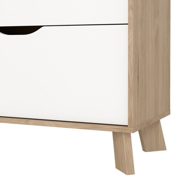 Bílá/v přírodní barvě komoda v dekoru dubu 79x92x40 cm Ikast – Tvilum