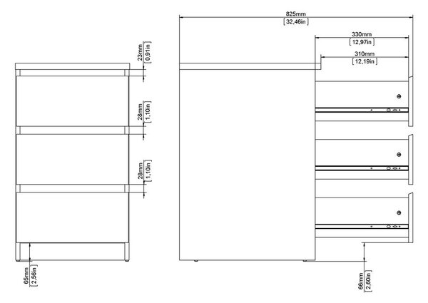 Komoda v dekoru dubu v přírodní barvě 40x70x50 cm Naia – Tvilum