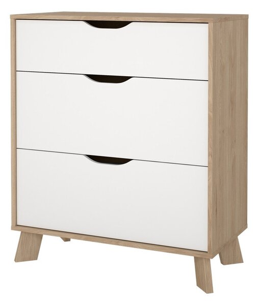 Bílá/v přírodní barvě komoda v dekoru dubu 79x92x40 cm Ikast – Tvilum