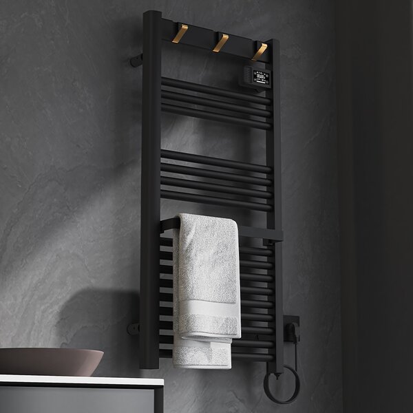 BPS-koupelny Elektrický koupelnový radiátor YASUR BL ECO 500W, 50x105 cm, černý