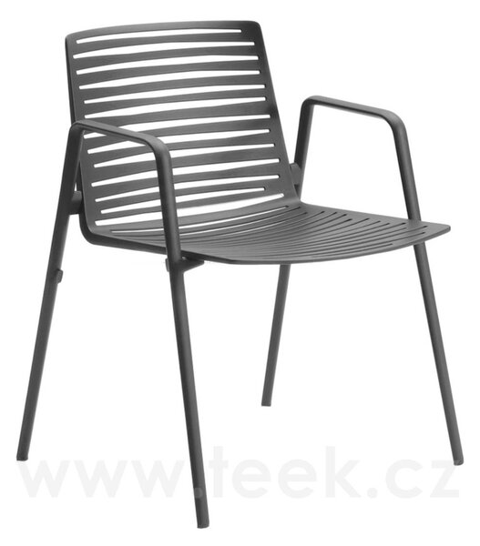 Fast Hliníkové stohovatelné jídelní křeslo Zebra, Fast, 58x56x79 cm, hliník barva metallic grey